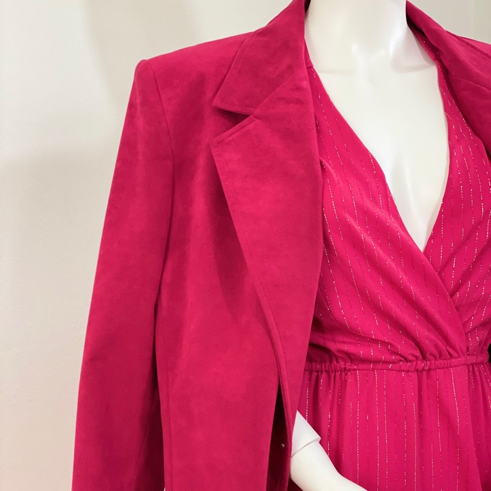 Hot Pink ultra suede Lilli Ann jacket - Picture 8 of 13